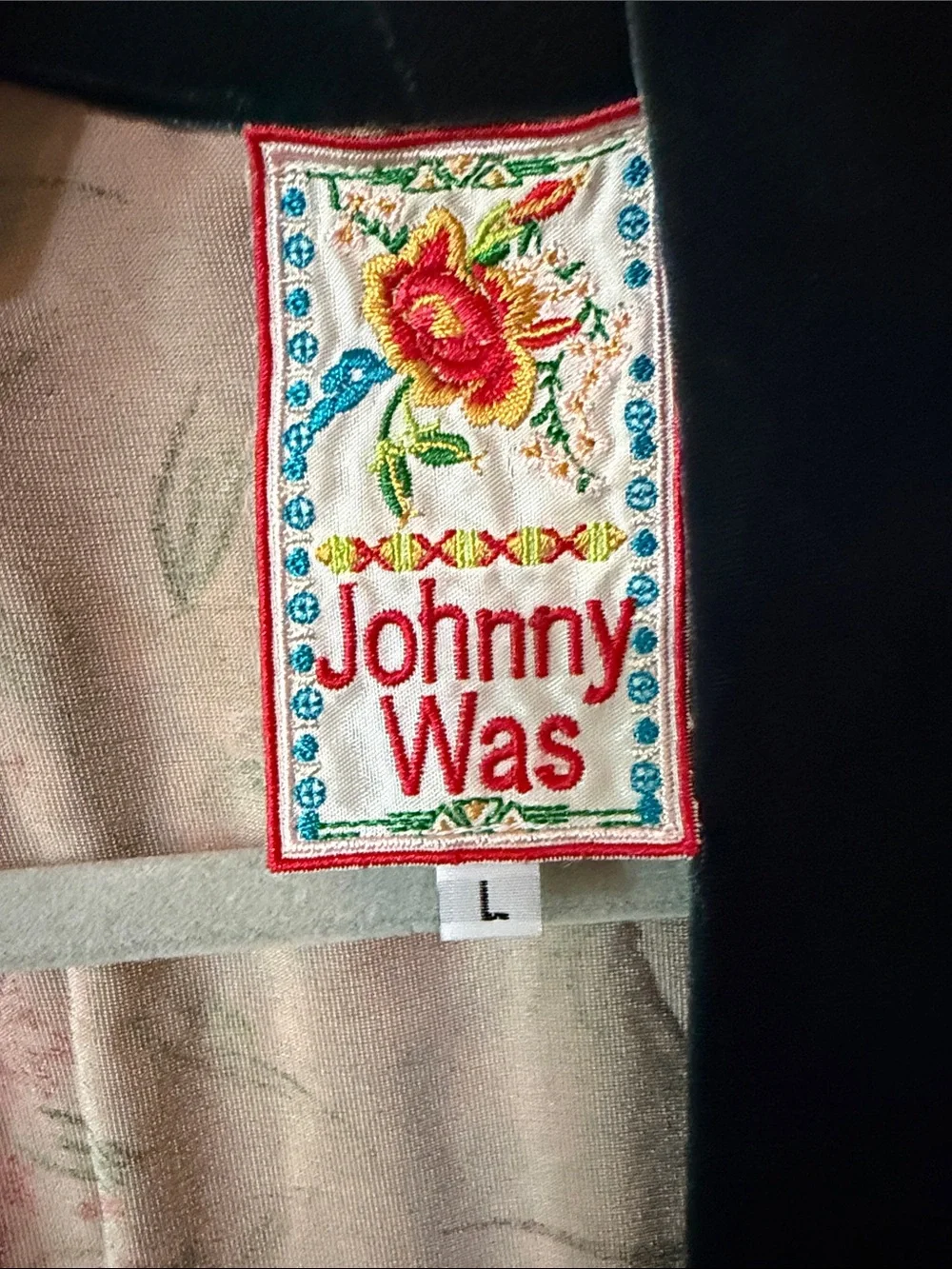 Johnny Was Velvet Floral Patchwork - Teal, Yellow, Pink, Black - Picture 2 of 3